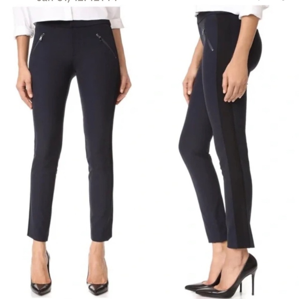 Rebecca Taylor Ava Techy Slim Ankle Pant Tuxedo